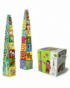 Кубики-пирамида Мои друзья - 10 элементов (Djeco, 08506k)